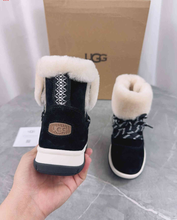 UGG Winter Shearling Lined Lace-Up Snow Boots