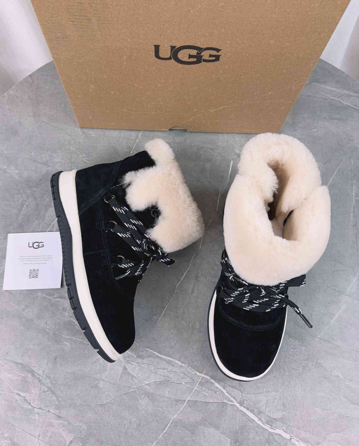 UGG Winter Shearling Lined Lace-Up Snow Boots