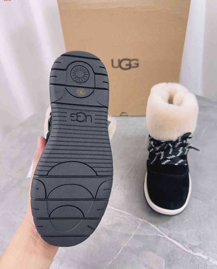 UGG Winter Shearling Lined Lace-Up Snow Boots