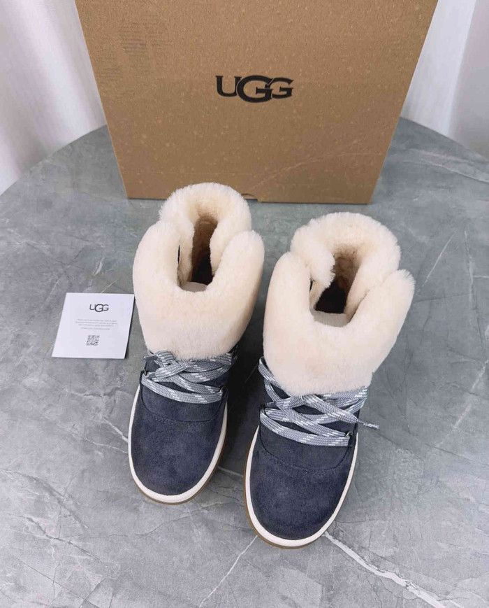 UGG Winter Shearling Lined Lace-Up Snow Boots