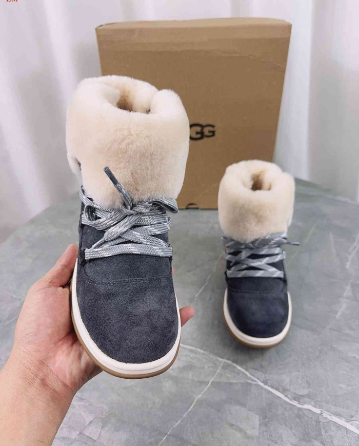 UGG Winter Shearling Lined Lace-Up Snow Boots