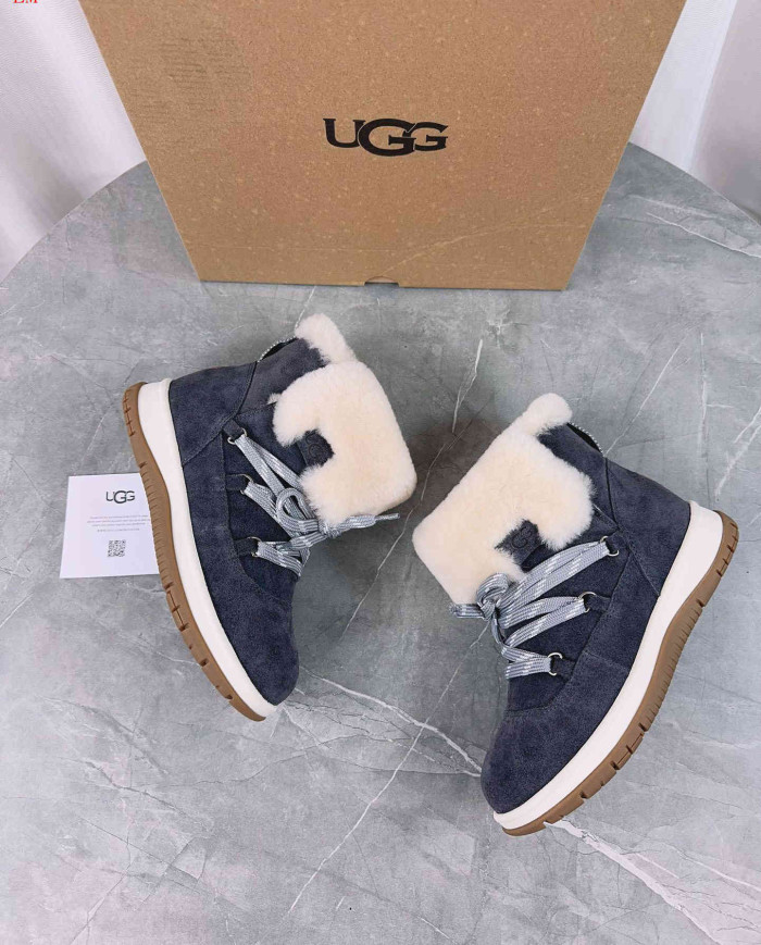 UGG Winter Shearling Lined Lace-Up Snow Boots
