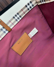 Burberry Plaid Top-Handle Tote Bag