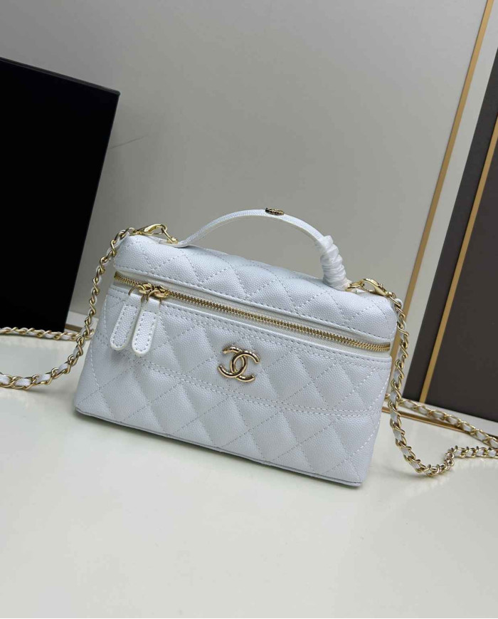 Chanel Quilted Chain Top Handle Crossbody Bag