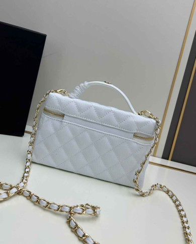 Chanel Quilted Chain Top Handle Crossbody Bag