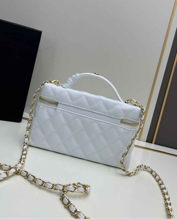 Chanel Quilted Chain Top Handle Crossbody Bag