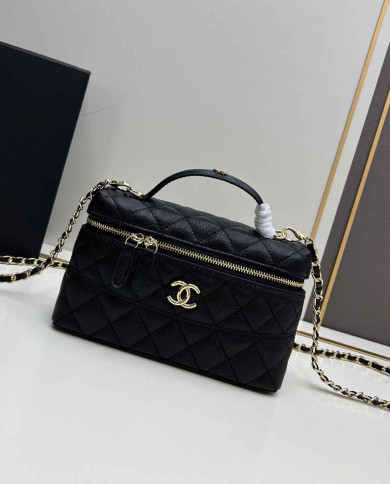 Chanel Quilted Chain Top Handle Crossbody Bag