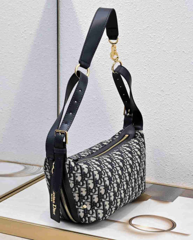 DIOR Letter Pattern Wide Strap Shoulder Bag