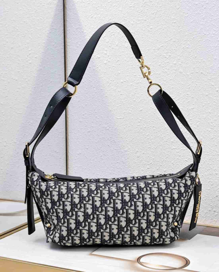 DIOR Letter Pattern Wide Strap Shoulder Bag