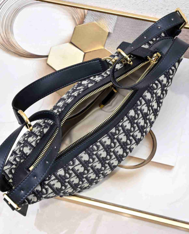 DIOR Letter Pattern Wide Strap Shoulder Bag