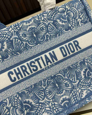 Dior Butterfly Embroidered Top Handle Tote Bag