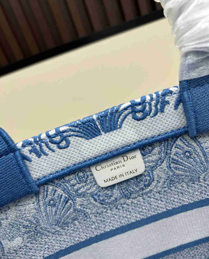 Dior Butterfly Embroidered Top Handle Tote Bag