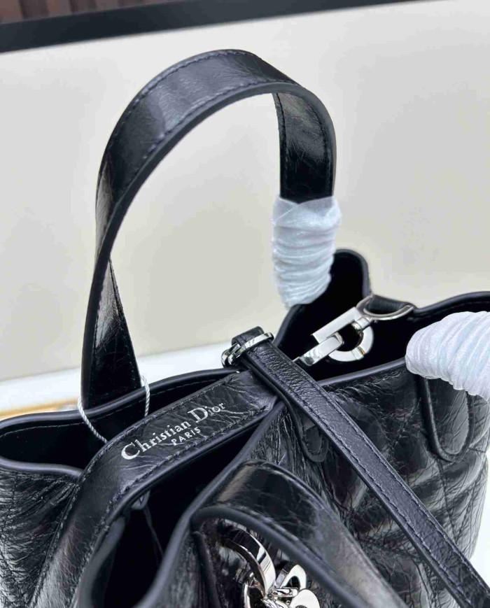 Dior Style Drawstring Bucket Handbag