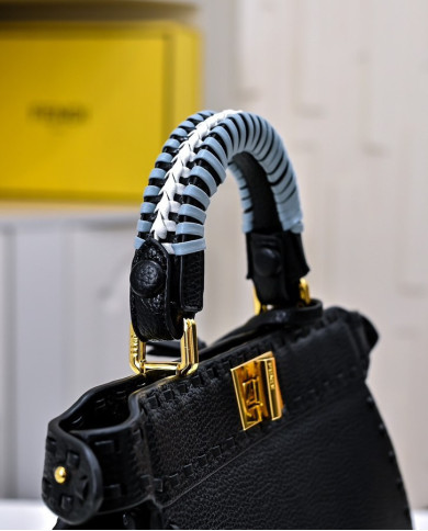 Fendi Top Handle Vintage Calfskin Chain Baguette Bag