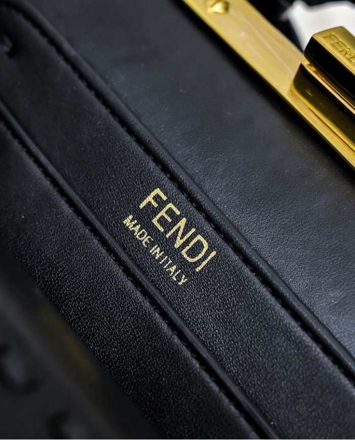 Fendi Top Handle Vintage Calfskin Chain Baguette Bag