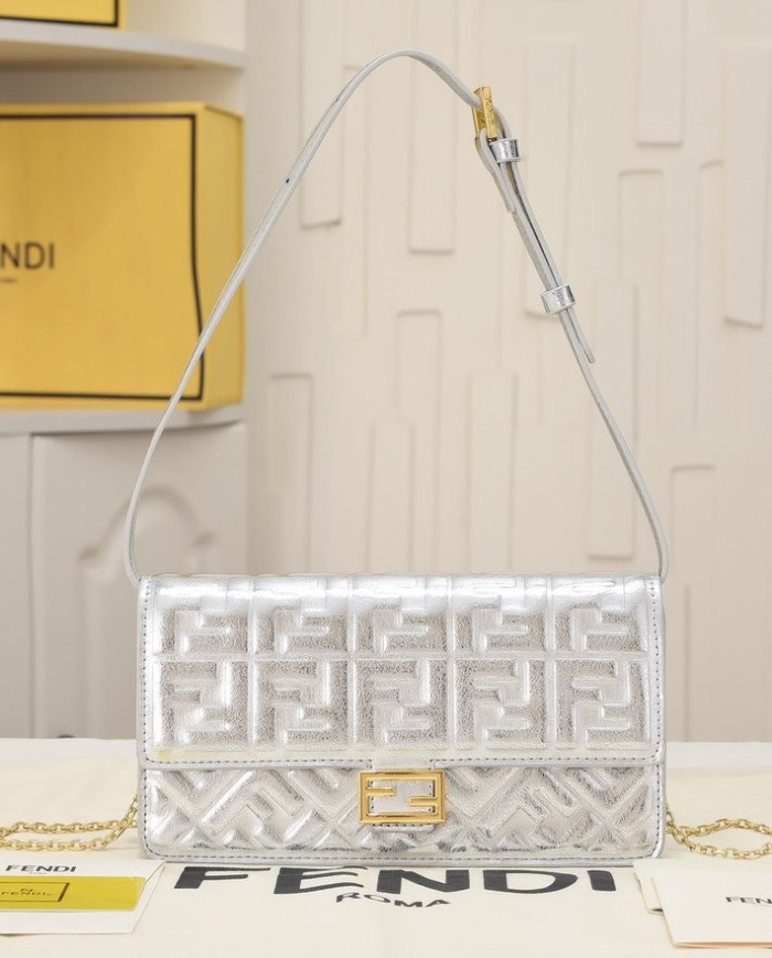 Fendi Vintage Embossed Square Bag