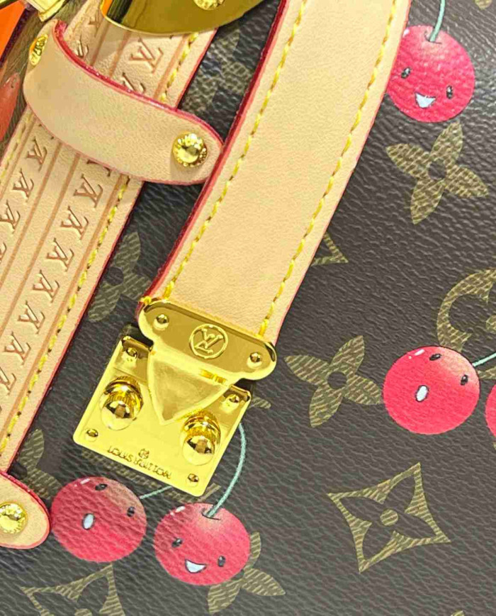 Louis Vuitton Vintage Cherry Print Crossbody Shoulder Bag