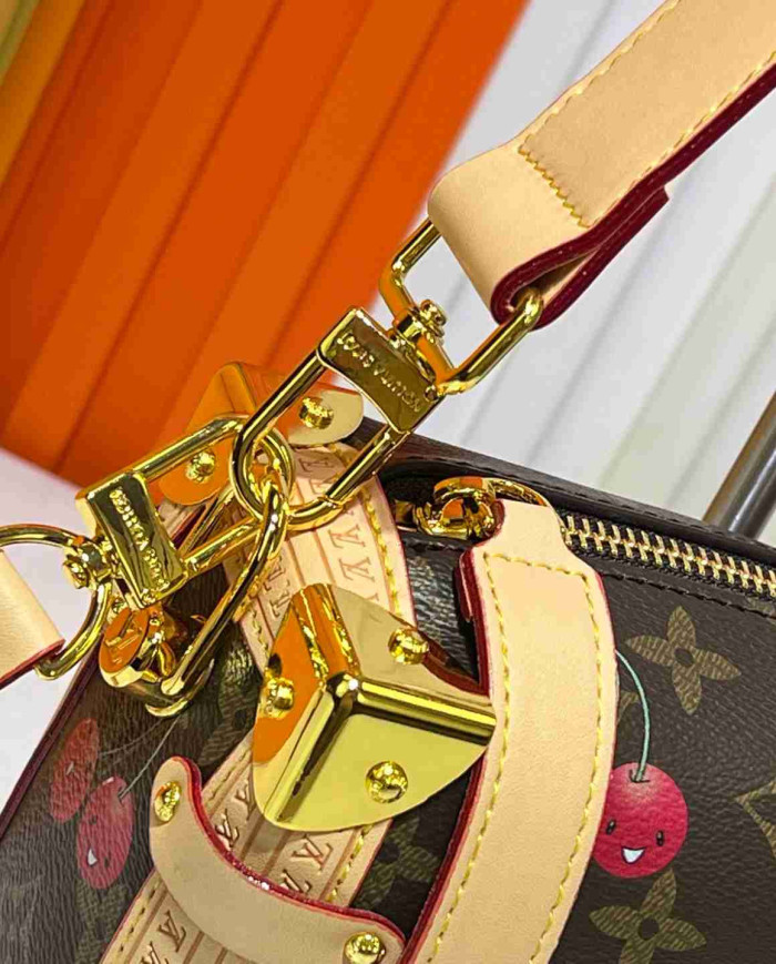 Louis Vuitton Vintage Cherry Print Crossbody Shoulder Bag