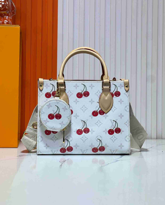 Louis Vuitton Cherry Print Top Handle Tote Bag