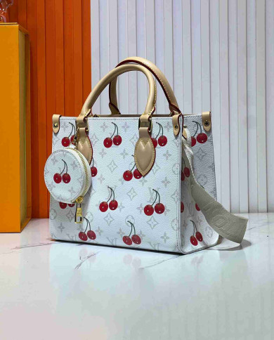 Louis Vuitton Cherry Print Top Handle Tote Bag