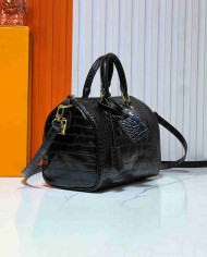 Louis Vuitton Croc Embossed Boston Bag