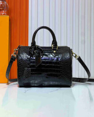 Louis Vuitton Croc Embossed Boston Bag