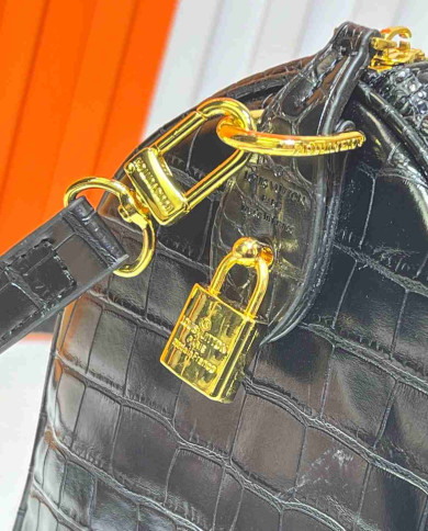Louis Vuitton Croc Embossed Boston Bag