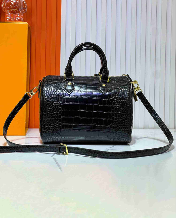 Louis Vuitton Croc Embossed Boston Bag