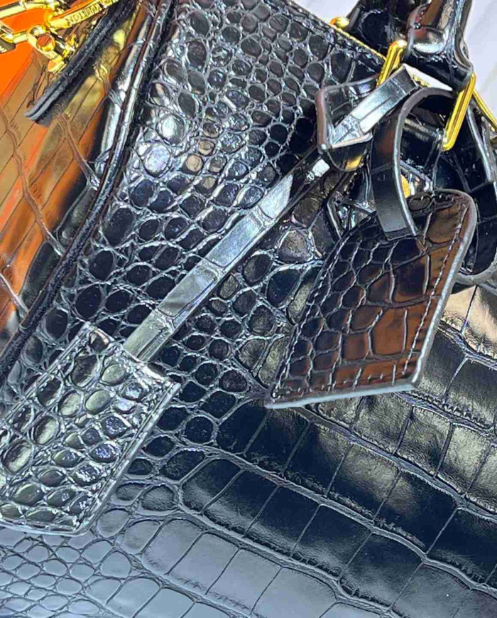 Louis Vuitton Croc Embossed Boston Bag