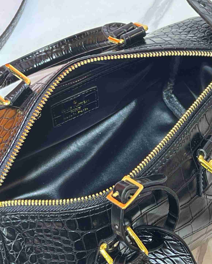 Louis Vuitton Croc Embossed Boston Bag