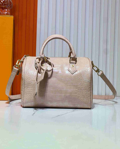 Louis Vuitton Croc Embossed Boston Bag