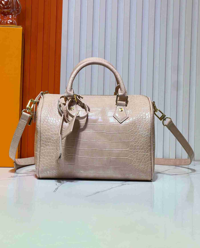 Louis Vuitton Croc Embossed Boston Bag