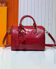 Louis Vuitton Croc Embossed Boston Bag