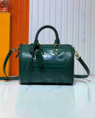 Louis Vuitton Croc Embossed Boston Bag