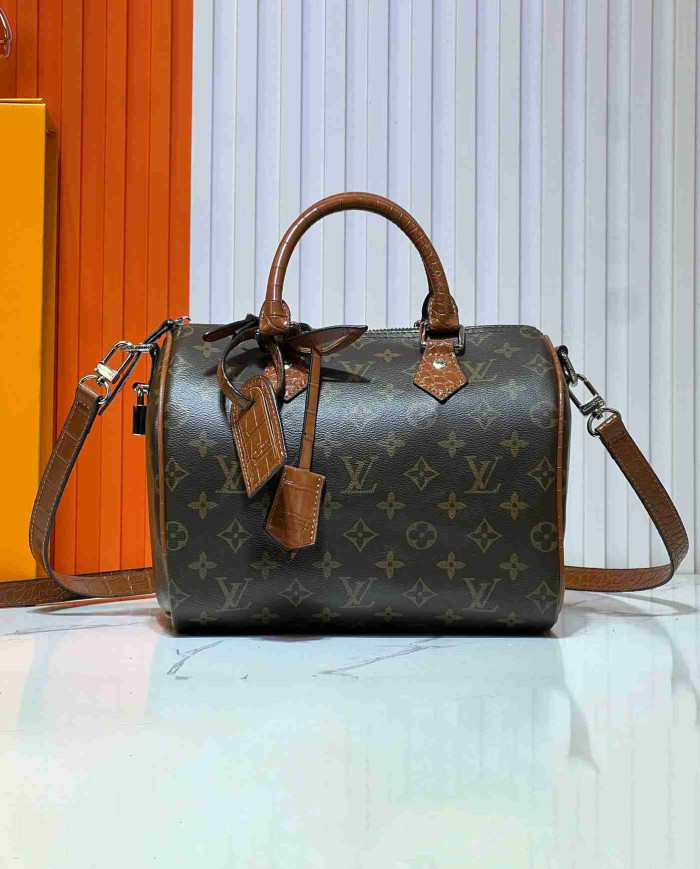 Louis Vuitton Croc Embossed Boston Bag
