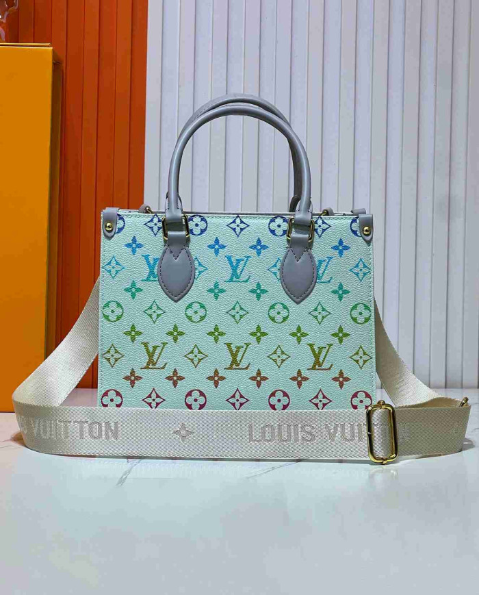 Louis Vuitton Color Monogram Tote Bag with Round Charm