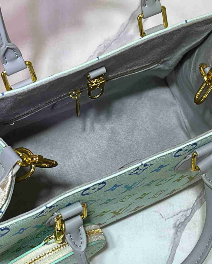 Louis Vuitton Color Monogram Tote Bag with Round Charm