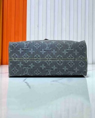 Louis Vuitton Denim Monogram Tote Bag with Round Charm