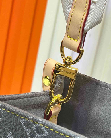 Louis Vuitton Denim Monogram Tote Bag with Round Charm