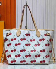 Louis Vuitton Cherry Print Neverfull Tote Bag