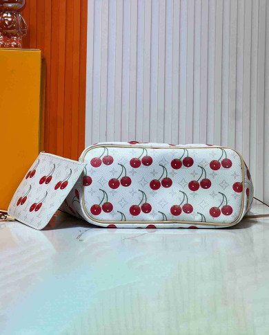 Louis Vuitton Cherry Print Neverfull Tote Bag