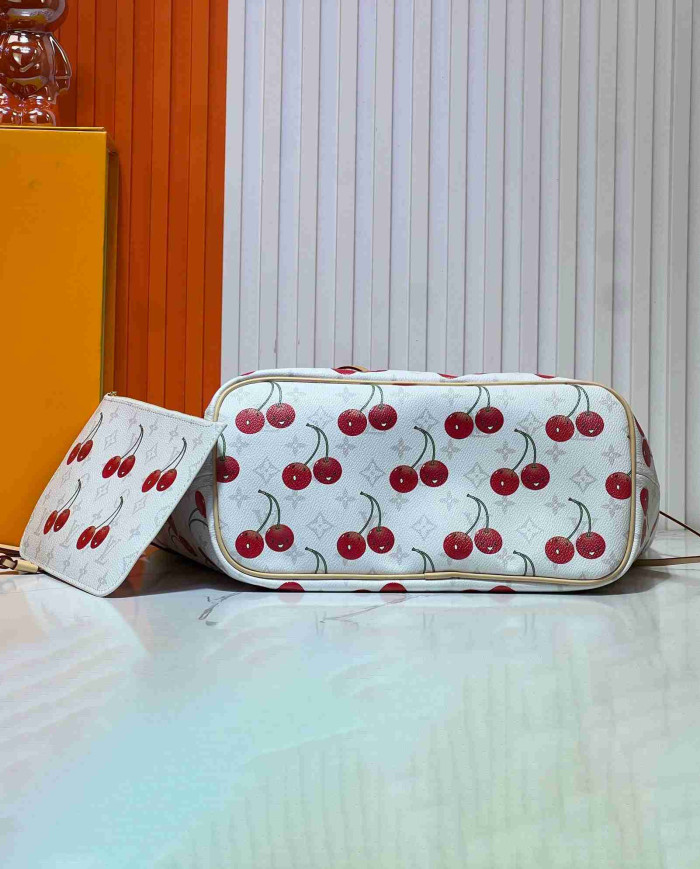 Louis Vuitton Cherry Print Neverfull Tote Bag