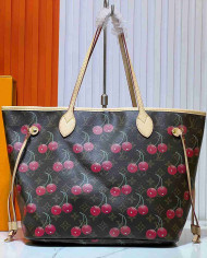 Louis Vuitton Cherry Print Neverfull Tote Bag