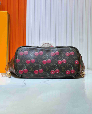 Louis Vuitton Cherry Print Neverfull Tote Bag