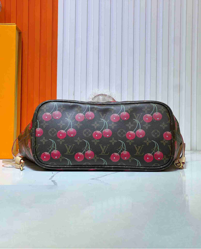 Louis Vuitton Cherry Print Neverfull Tote Bag