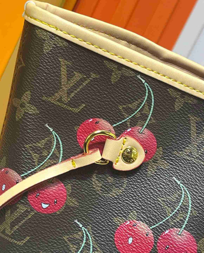 Louis Vuitton Cherry Print Neverfull Tote Bag