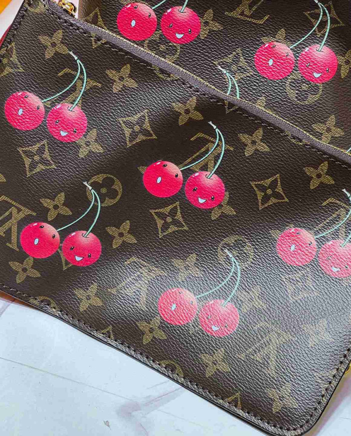 Louis Vuitton Cherry Print Neverfull Tote Bag