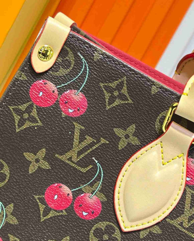 Louis Vuitton Cherry Print Vertical Tote Bag