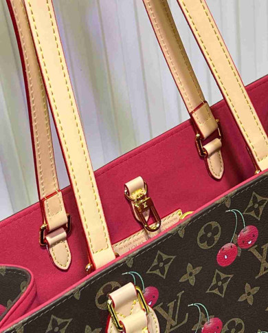 Louis Vuitton Cherry Print Vertical Tote Bag