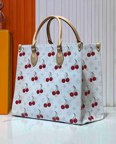 Louis Vuitton Cherry Print Vertical Tote Bag